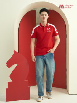 Mẫu Áo Polo Đồng Phục Công Ty Màu Đỏ FastUni - ảnh 1