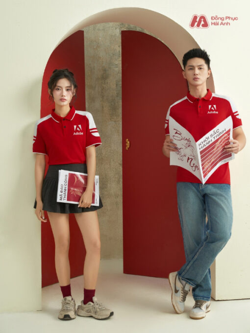 Mẫu Áo Polo Đồng Phục Công Ty Màu Đỏ FastUni - ảnh 2
