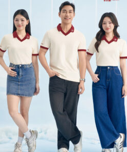 Mẫu Áo Polo Đồng Phục Công Ty Màu Kem Cheese Rise Up - ảnh 3