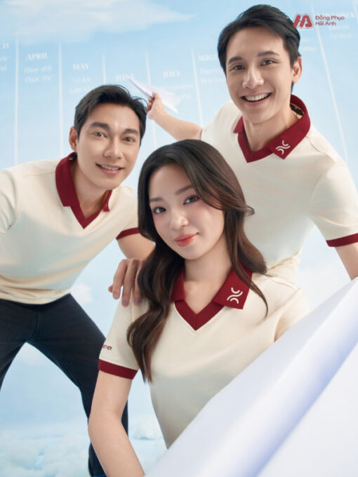 Mẫu Áo Polo Đồng Phục Công Ty Màu Kem Cheese Rise Up - ảnh 4