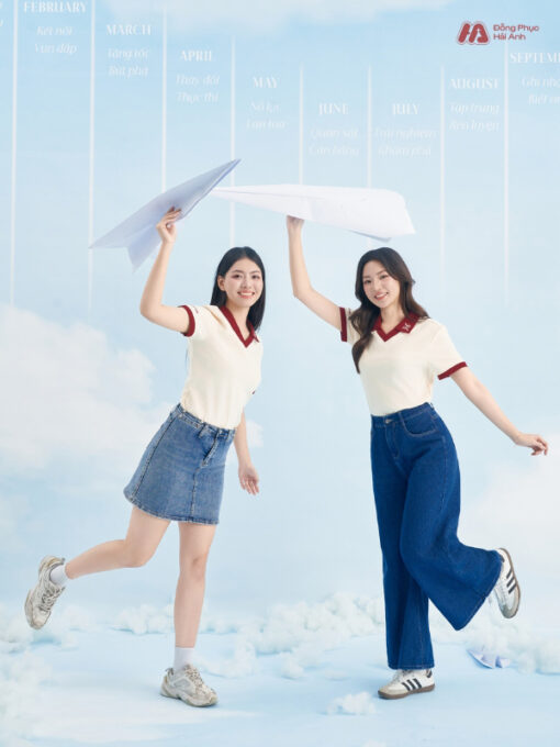 Mẫu Áo Polo Đồng Phục Công Ty Màu Kem Cheese Rise Up - ảnh 5
