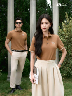 Mẫu Áo Polo Đồng Phục Công Ty Timeless Màu Cafe Sữa