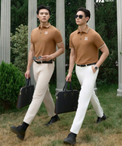 Mẫu Áo Polo Đồng Phục Công Ty Timeless Màu Cafe Sữa - ảnh 4