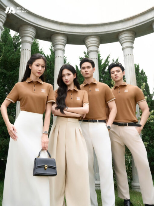 Mẫu Áo Polo Đồng Phục Công Ty Timeless Màu Cafe Sữa - ảnh 2