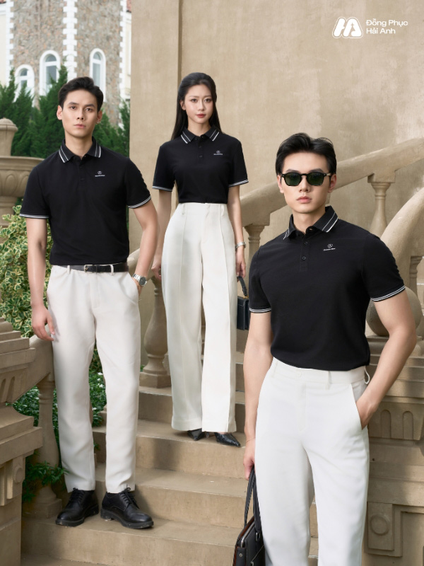 Mẫu Áo Polo Đồng Phục Công Ty Timeless Màu Đen - ảnh 2