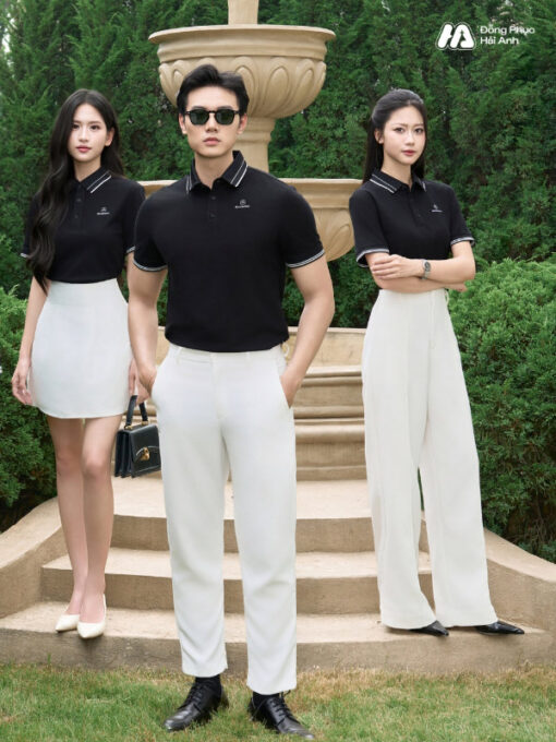 Mẫu Áo Polo Đồng Phục Công Ty Timeless Màu Đen - ảnh 3
