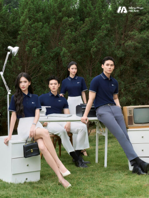 Mẫu Áo Polo Đồng Phục Công Ty Timeless Màu Xanh Đen - ảnh 3