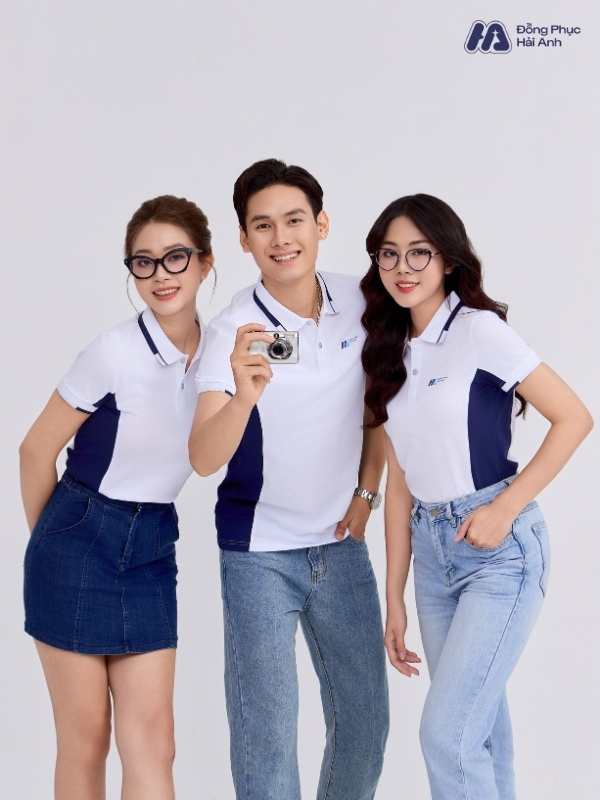 Mẫu Áo Polo Đồng Phục Công Ty Màu Trắng Gạo - ảnh 3