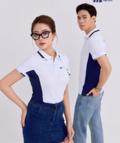 Mẫu Áo Polo Đồng Phục Công Ty Màu Trắng Gạo