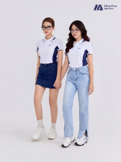 Mẫu Áo Polo Đồng Phục Công Ty Màu Trắng Gạo - ảnh 4