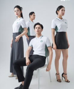 Mẫu Áo Polo Đồng Phục Starbucks Màu Trắng Gạo Phối Vỏ Đậu