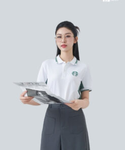 Mẫu Áo Polo Đồng Phục Starbucks Màu Trắng Gạo Phối Vỏ Đậu - ảnh 2