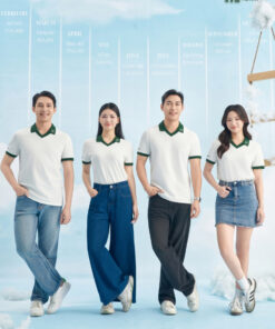 Mẫu Áo Polo Đồng Phục Công Ty Màu Trắng Rise Up - ảnh 2