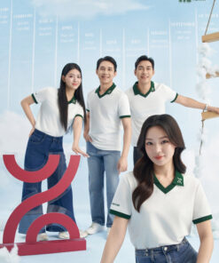 Mẫu Áo Polo Đồng Phục Công Ty Màu Trắng Rise Up - ảnh 4
