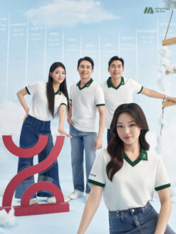 Mẫu Áo Polo Đồng Phục Công Ty Màu Trắng Rise Up - ảnh 4