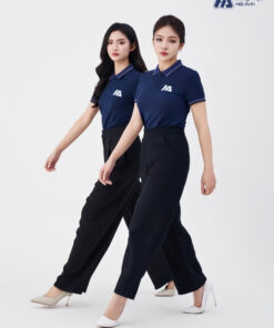 Mẫu Áo Polo Đồng Phục Công Ty Màu Xanh Đen Cổ Dệt