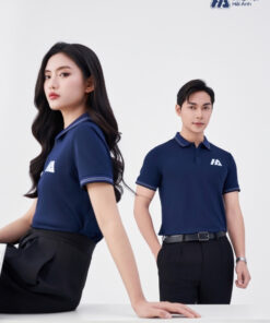 Mẫu Áo Polo Đồng Phục Công Ty Màu Xanh Đen Cổ Dệt - ảnh 2