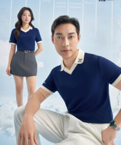 Mẫu Áo Polo Đồng Phục Công Ty Màu Xanh Đen Rise Up - ảnh 3