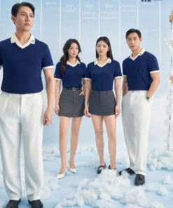Mẫu Áo Polo Đồng Phục Công Ty Màu Xanh Đen Rise Up - ảnh 2