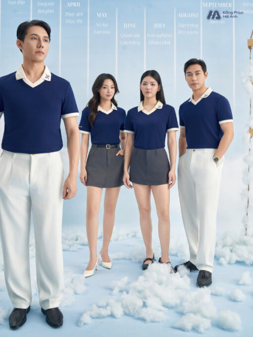 Mẫu Áo Polo Đồng Phục Công Ty Màu Xanh Đen Rise Up - ảnh 2