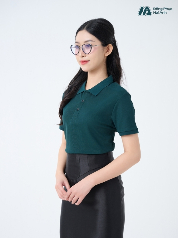 Mẫu Áo Polo Đồng Phục Công Ty Màu Xanh Ve Chai - ảnh 3