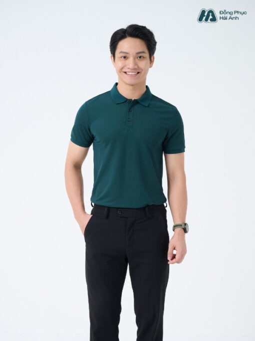 Mẫu Áo Polo Đồng Phục Công Ty Màu Xanh Ve Chai - ảnh 4