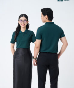 Mẫu Áo Polo Đồng Phục Công Ty Màu Xanh Ve Chai