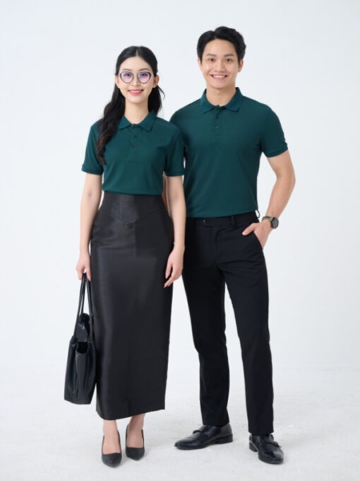 Mẫu Áo Polo Đồng Phục Công Ty Màu Xanh Ve Chai - ảnh 2