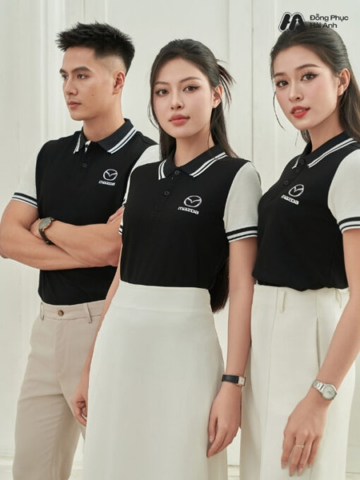 Mẫu Áo Polo Đồng Phục Công Ty Mazda Màu Đen - ảnh 3