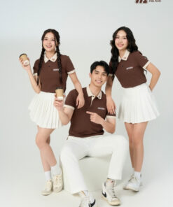Mẫu Áo Polo Đồng Phục Công Ty Nescafe Màu Nâu