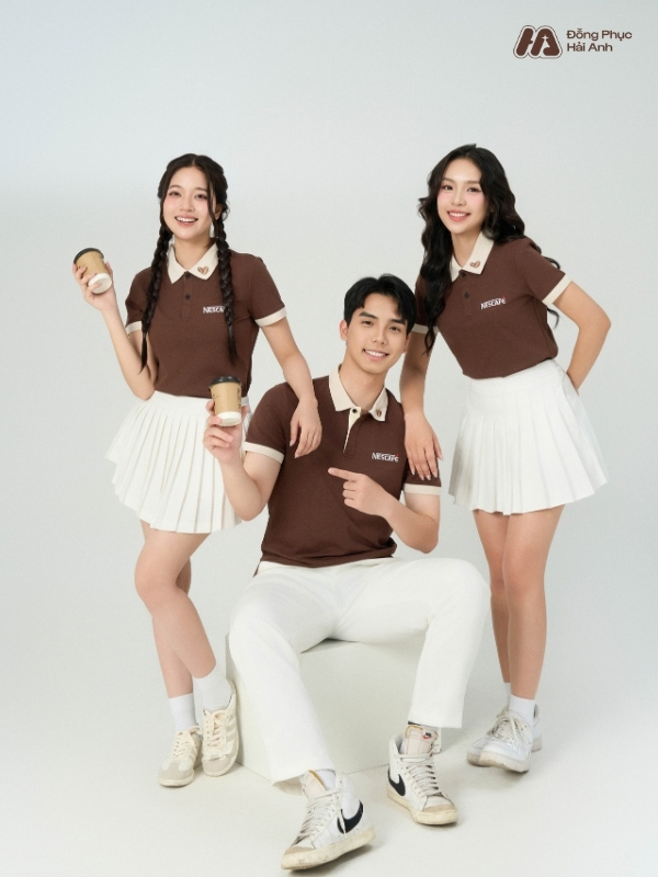 Mẫu Áo Polo Đồng Phục Công Ty Nescafe Màu Nâu