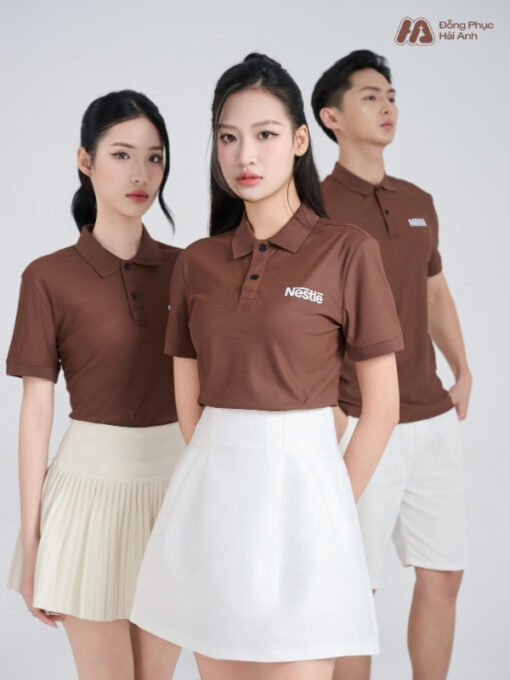 Mẫu Áo Polo Đồng Phục Công Ty Nestle Màu Nâu