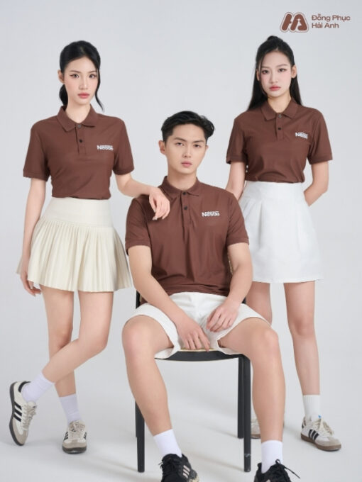 Mẫu Áo Polo Đồng Phục Công Ty Nestle Màu Nâu - ảnh 2