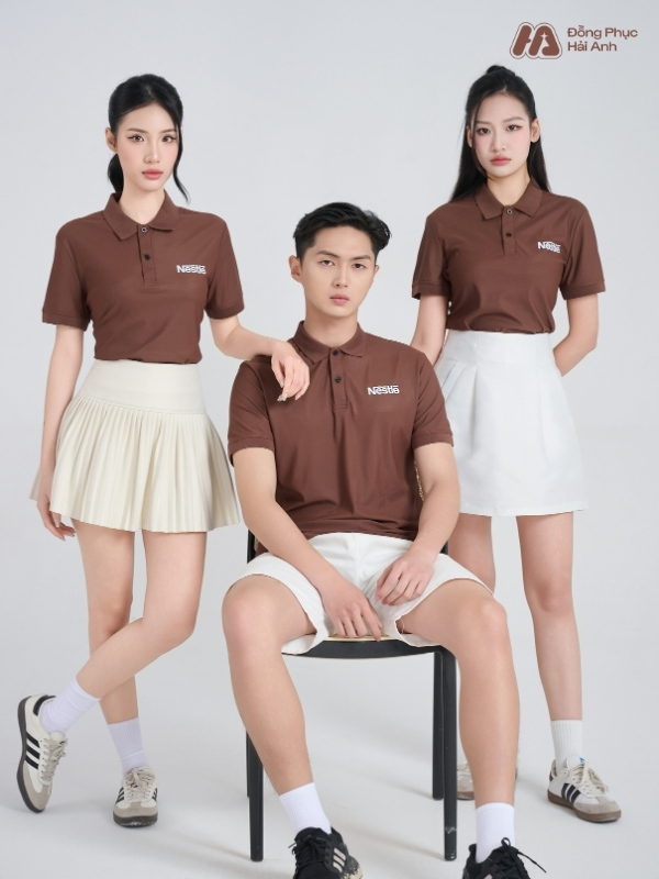 Mẫu Áo Polo Đồng Phục Công Ty Nestle Màu Nâu - ảnh 2