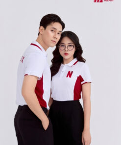 Mẫu Áo Polo Đồng Phục Công Ty Netflix Màu Trắng Gạo - ảnh 2