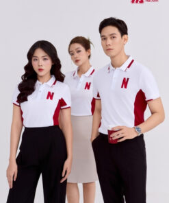 Mẫu Áo Polo Đồng Phục Công Ty Netflix Màu Trắng Gạo