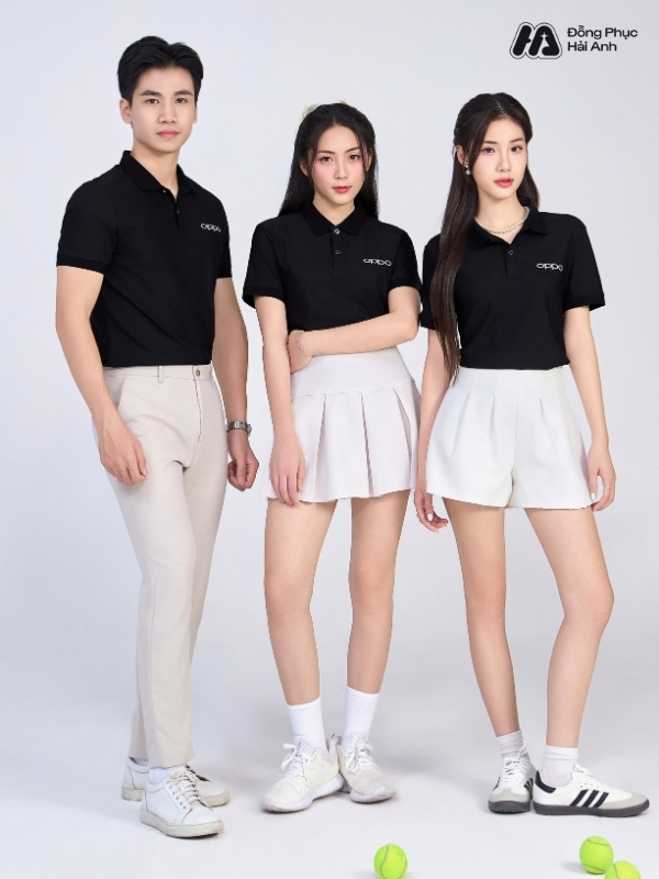 Mẫu Áo Polo Đồng Phục Công Ty Oppo Màu Đen