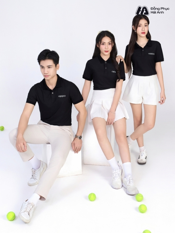 Mẫu Áo Polo Đồng Phục Công Ty Oppo Màu Đen - ảnh 2