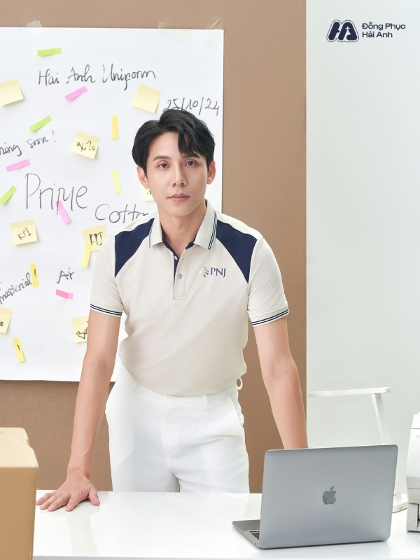 Mẫu Áo Polo Đồng Phục Công Ty PNJ Màu Be - ảnh 4