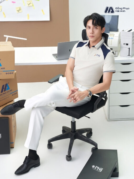 Mẫu Áo Polo Đồng Phục Công Ty PNJ Màu Be - ảnh 3