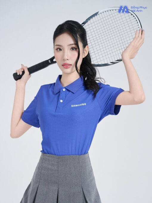 Mẫu Áo Polo Đồng Phục Công Ty Samsung Màu Xanh Bích - ảnh 4