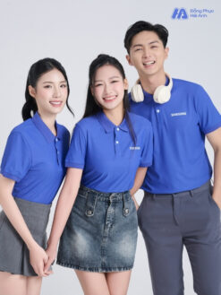 Mẫu Áo Polo Đồng Phục Công Ty Samsung Màu Xanh Bích