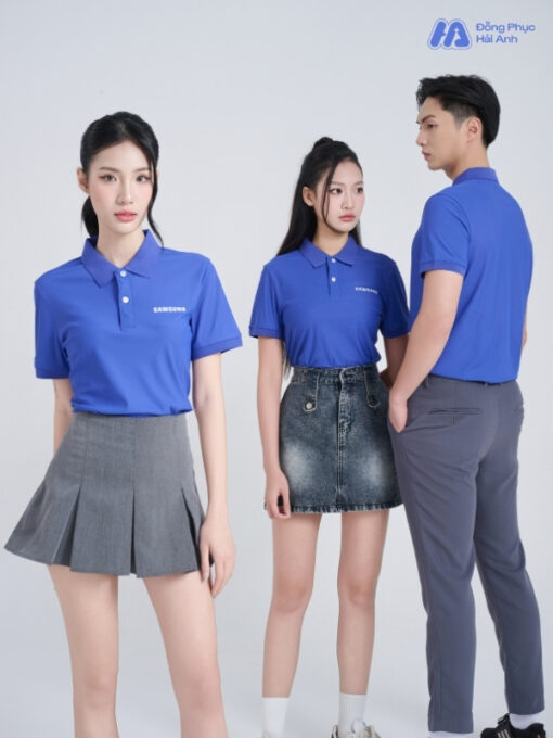 Mẫu Áo Polo Đồng Phục Công Ty Samsung Màu Xanh Bích - ảnh 3