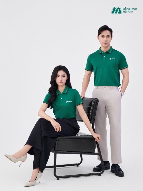 Mẫu Áo Polo Đồng Phục Công Ty Spotify Màu Xanh Lá - ảnh 4