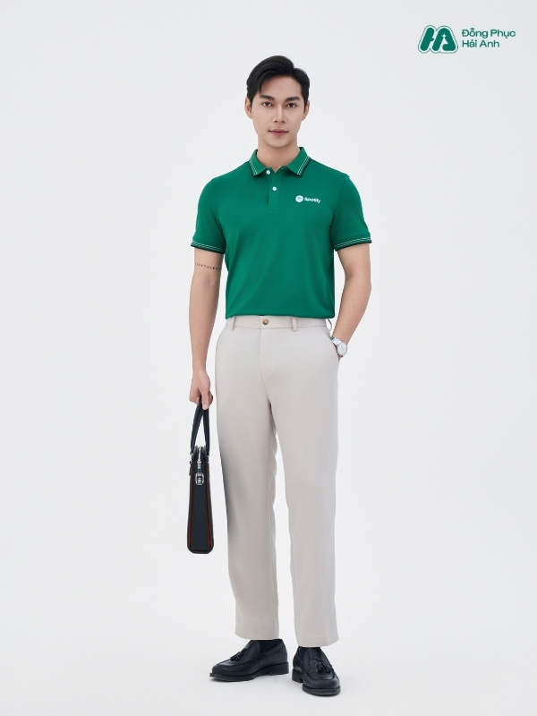 Mẫu Áo Polo Đồng Phục Công Ty Spotify Màu Xanh Lá - ảnh 3