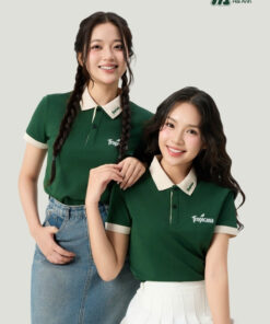 Mẫu Áo Polo Đồng Phục Công Ty Tropicana Màu Xanh Iris