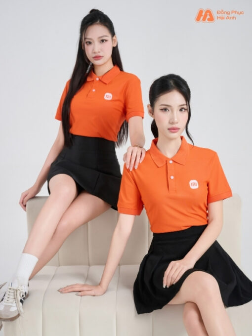 Mẫu Áo Polo Đồng Phục Công Ty Xiao Mi Màu Cam