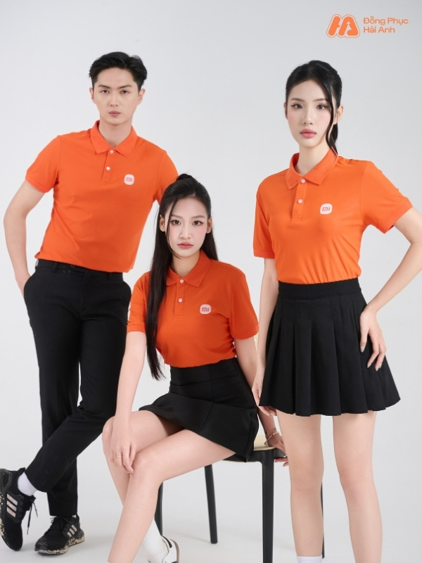 Mẫu Áo Polo Đồng Phục Công Ty Xiao Mi Màu Cam - ảnh 2