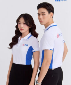 Mẫu Áo Polo Đồng Phục MB Bank Màu Trắng Gạo Phối Xanh Bích Lợt - ảnh 4