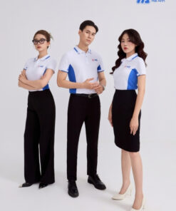 Mẫu Áo Polo Đồng Phục MB Bank Màu Trắng Gạo Phối Xanh Bích Lợt - ảnh 2